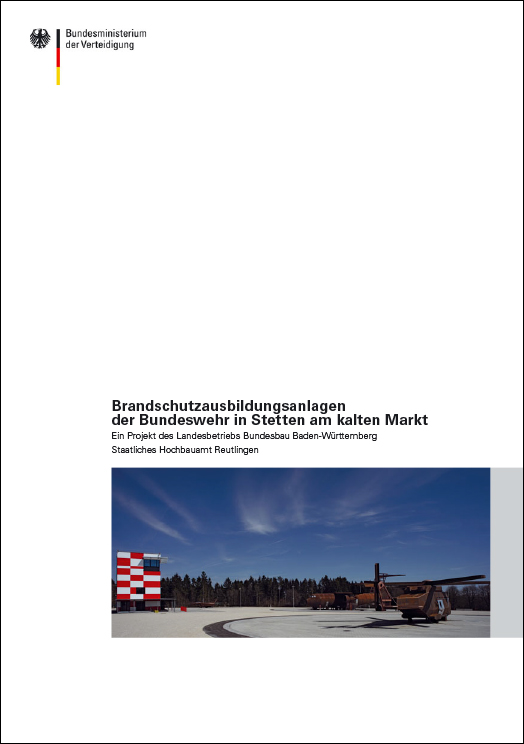 farbiger Titel der A5-Broschüre Brandschutzausbildungsanlagen der Bundeswehr in Stetten am Kalten Markt